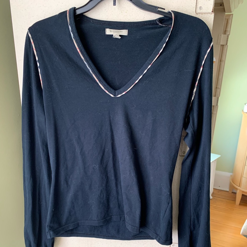 Burberry long sleeve v-neck shirt